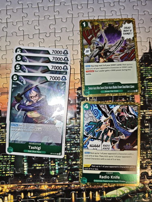 One Piece green cards, set of 6