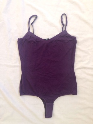 Tezenis purple bodysuit Small new with adjustable straps