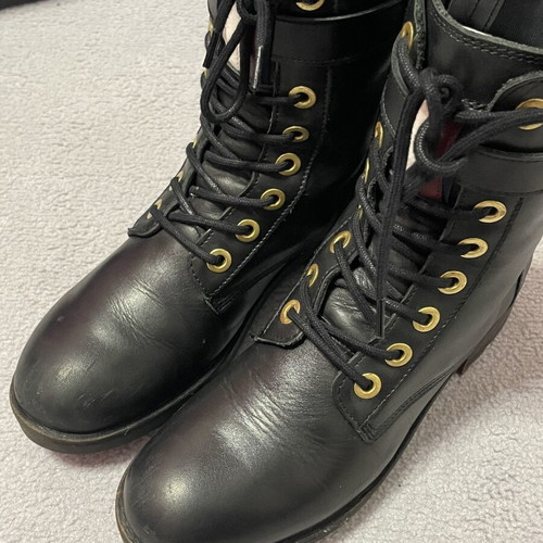 Tommy Hilfiger biker boots with gold details, size 38, black