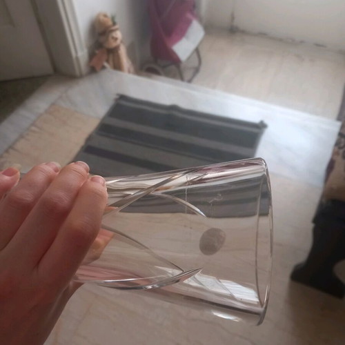 Vintage crystal vase used, Bohemian crystal Christian d arte
