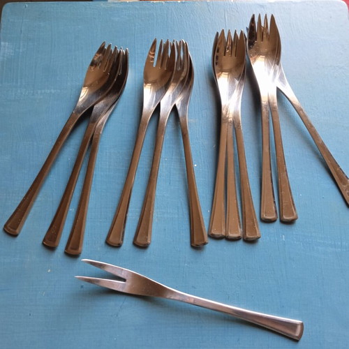 Amc forks set used, 12 pieces with serving fork 18/10