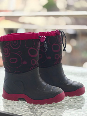 Adam's Shoes kids apres-ski boots like new, grey and pink size 28-29