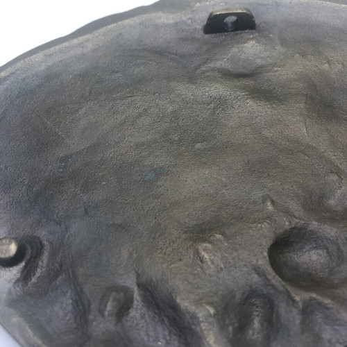 German large bronze plaque used, 16 cm x 12 cm