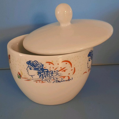 Collectible Loumidis Parrot Sugar Bowl porcelain new