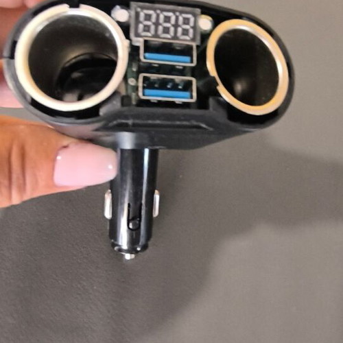 Car Cigarette Lighter Adapter Dual Foldable with 2 USB and Voltmeter new