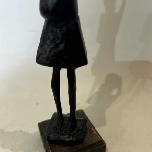 Handmade wooden African sculpture used, 24x5 cm