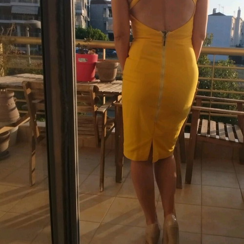 Midi dress Zini used, canary yellow, size L