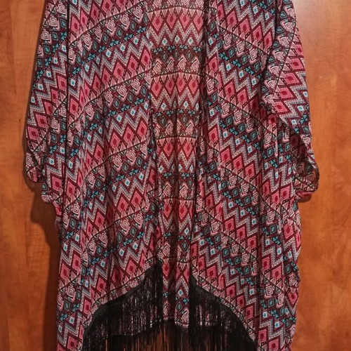 Beach Kaftan with Fringes like new, multicolor, one size