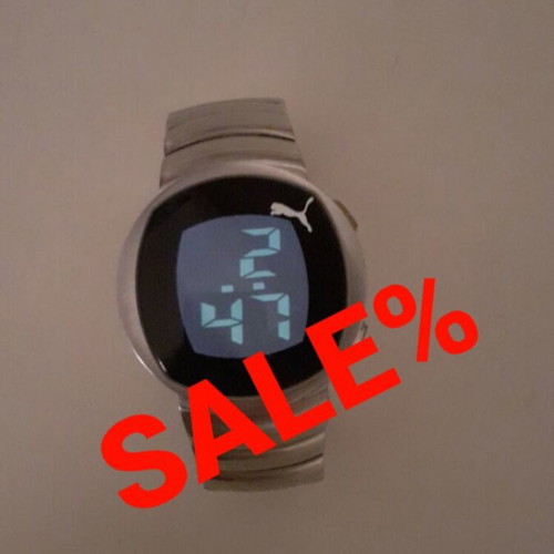Puma Futuristic Pollux Steel digital watch, vintage Y2K style