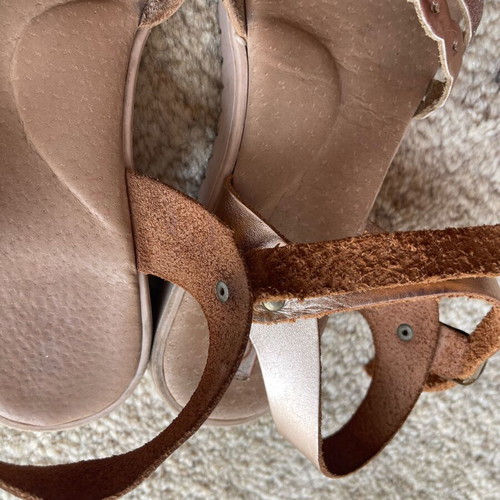 Anatomical sandals used, rose gold color, size 38