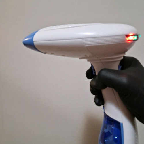 Portable steam device for clothes ironing used