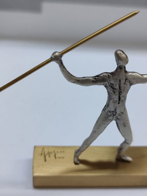 Javelin miniature in 925 silver on bronze base new