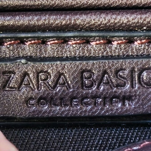 Zara crossbody bag used, brown and red with chain