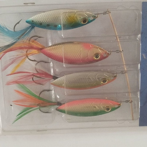 Fishing spoons 6 cm colorful with eye, set of 4 pieces