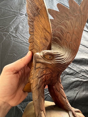 Handmade wooden eagle sculpture like new