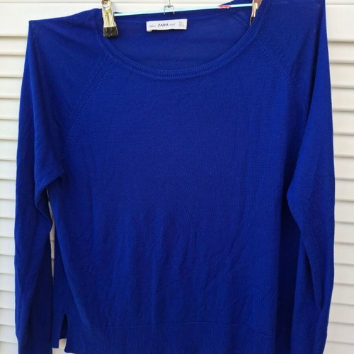 Zara Knit blouse electric blue, like new, size L