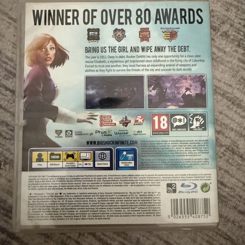 Bioshock Infinite PS3 game like new, complete