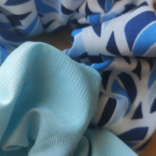 Handmade XL fabric scrunchies set of two