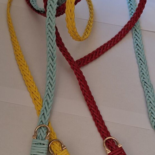 Modissimo women's braided belts new, set of 3 colors, 1 meter