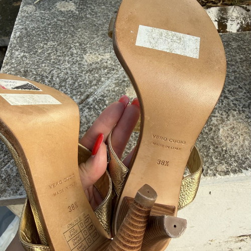 Haralas Gold Mule Sandals new, size 38.5