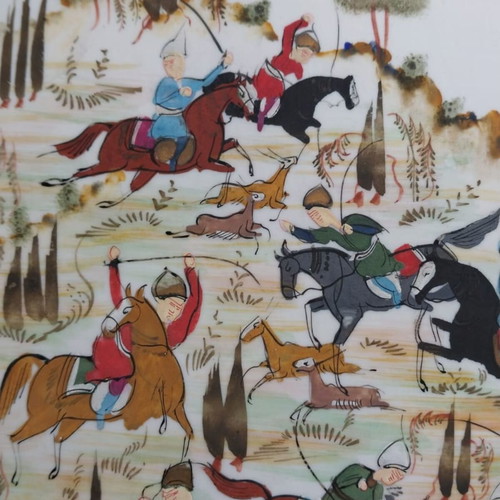 Persian traditional miniature painting used with Khatam frame