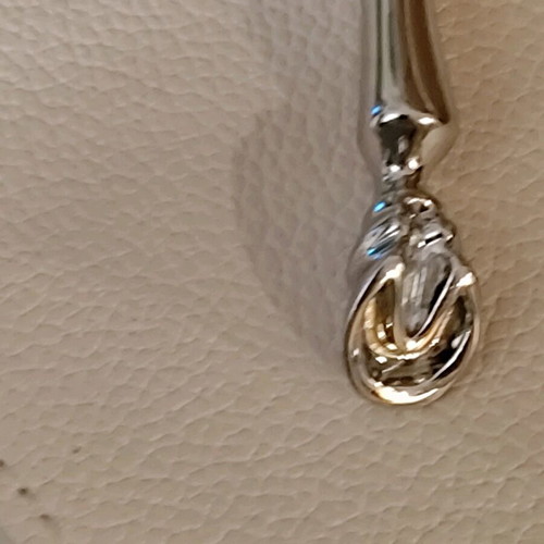Burberry silver metal key chain with horse hoof new
