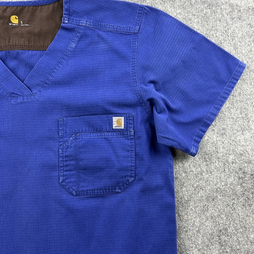 Carhartt Wip T-shirt men's Small oversized blue nurse scrub with pocket used