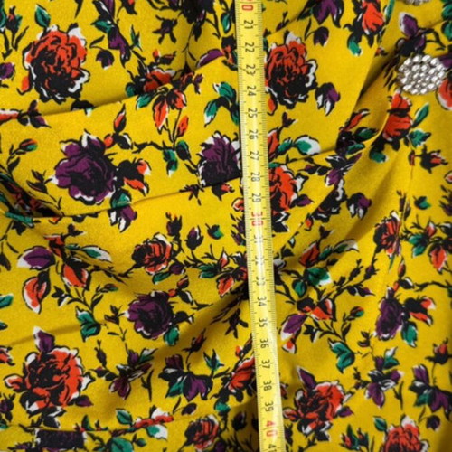 Zara yellow floral mini skirt medium with rhinestones used