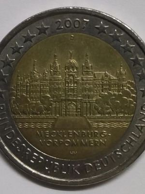Αναμνηστικό Δίευρο 2€ 2007 D Mecklenburg-Vorpommern Γερμανίας μεταχειρισμένο