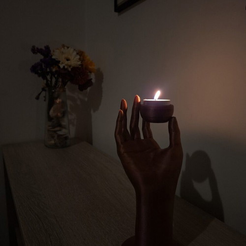 Hand-shaped 3D printed candle holder handmade, new, eco friendly