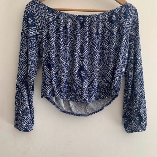 H&M blouse M, white and blue