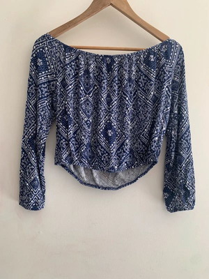 H&M blouse M, white and blue