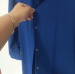 DRESS WITH BUTTONS BLUE M