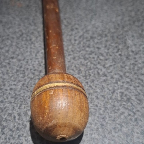 Traditional wooden mortar and pestle set, 16cm