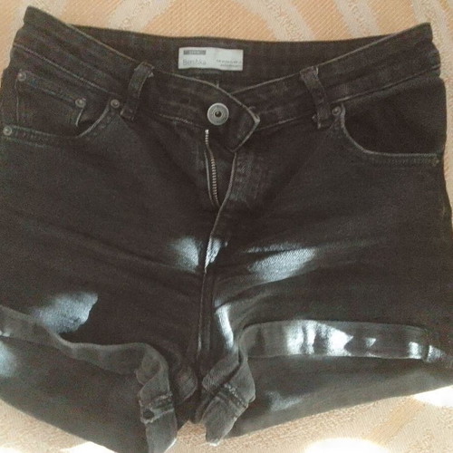 Bershka black women's denim shorts size 38 like new
