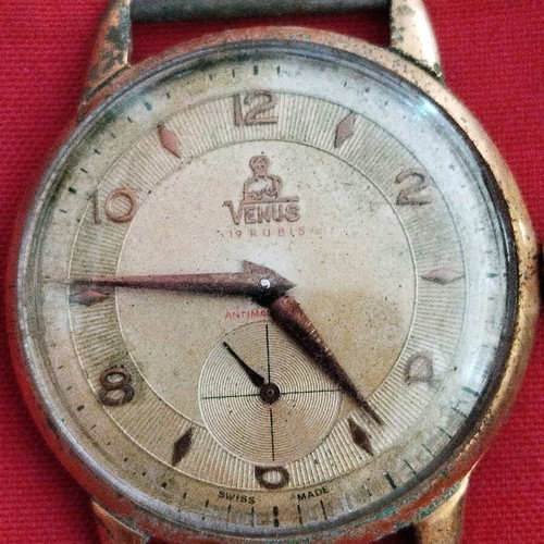 Vintage Venus 19 Rubis ρολόι μεταχειρισμένο, δεν είναι λειτουργικό