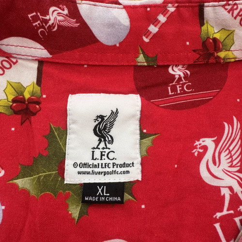 Liverpool FC LFC Christmas Hawaiian Shirt XXL like new