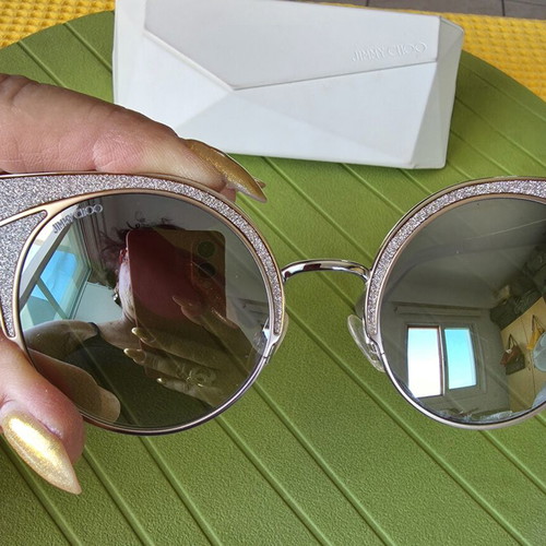 Jimmy Choo Ora/S 1KLNQ Cat Eye Sunglasses Like New, Gold and Silver