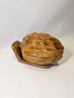 Vintage wooden bowl for nuts shaped like a walnut used