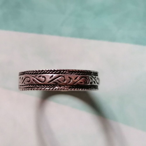 Silver 925 men's ring band with arabesque engravings new no 69 (US 12.5)