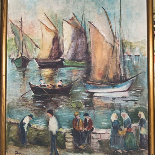 Authentic oil painting by Archontia Papazoglou like new, 44x52 cm