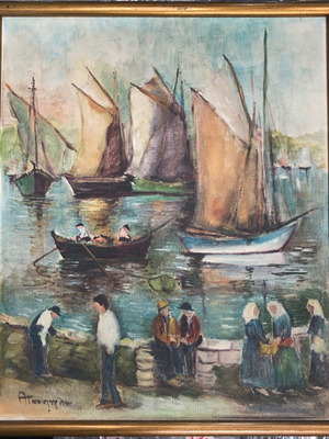 Αυθεντική ελαιογραφία Αρχοντίας Παπάζογλου σαν καινούργιο, 44x52 εκ.