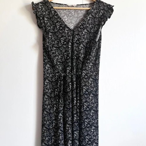 Mango black and white summer dress size L like new