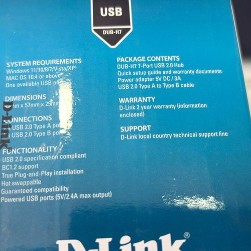 D-Link DUB-H7 Portable 7-Port USB 2.0 Hub New