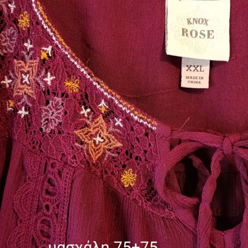 Knox rosé plus size peasant dress with embroidery and lace