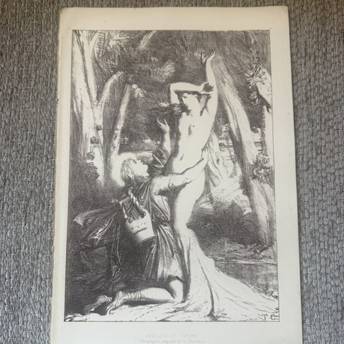 Engraving used, old authentic, 19 x 28 cm