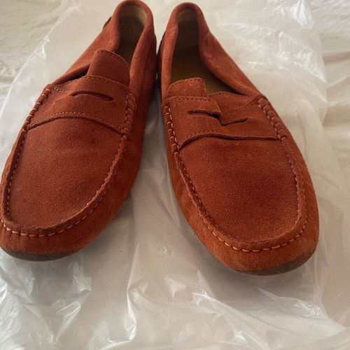 Hugs & Co men's castor moccasins used, UK size 9, orange