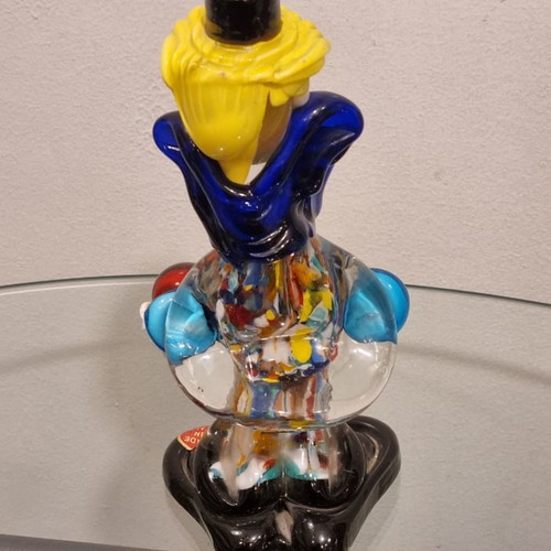 Vintage Italian Murano Glass Large Figure Clown Holding Ball