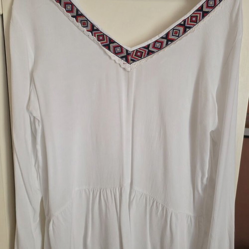 White tunic Anel boho style like new