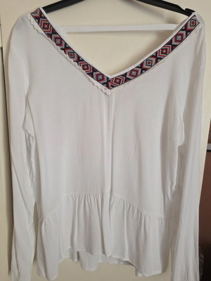 White tunic Anel boho style like new